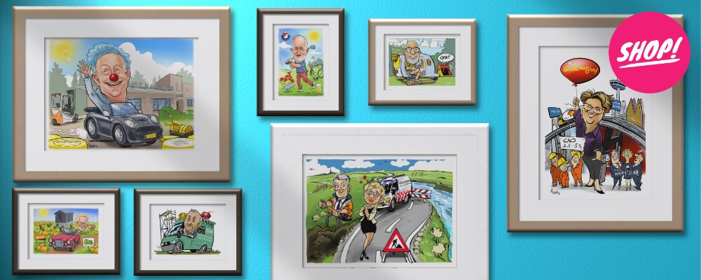 caricature avec fond, à partir de 349,00 €